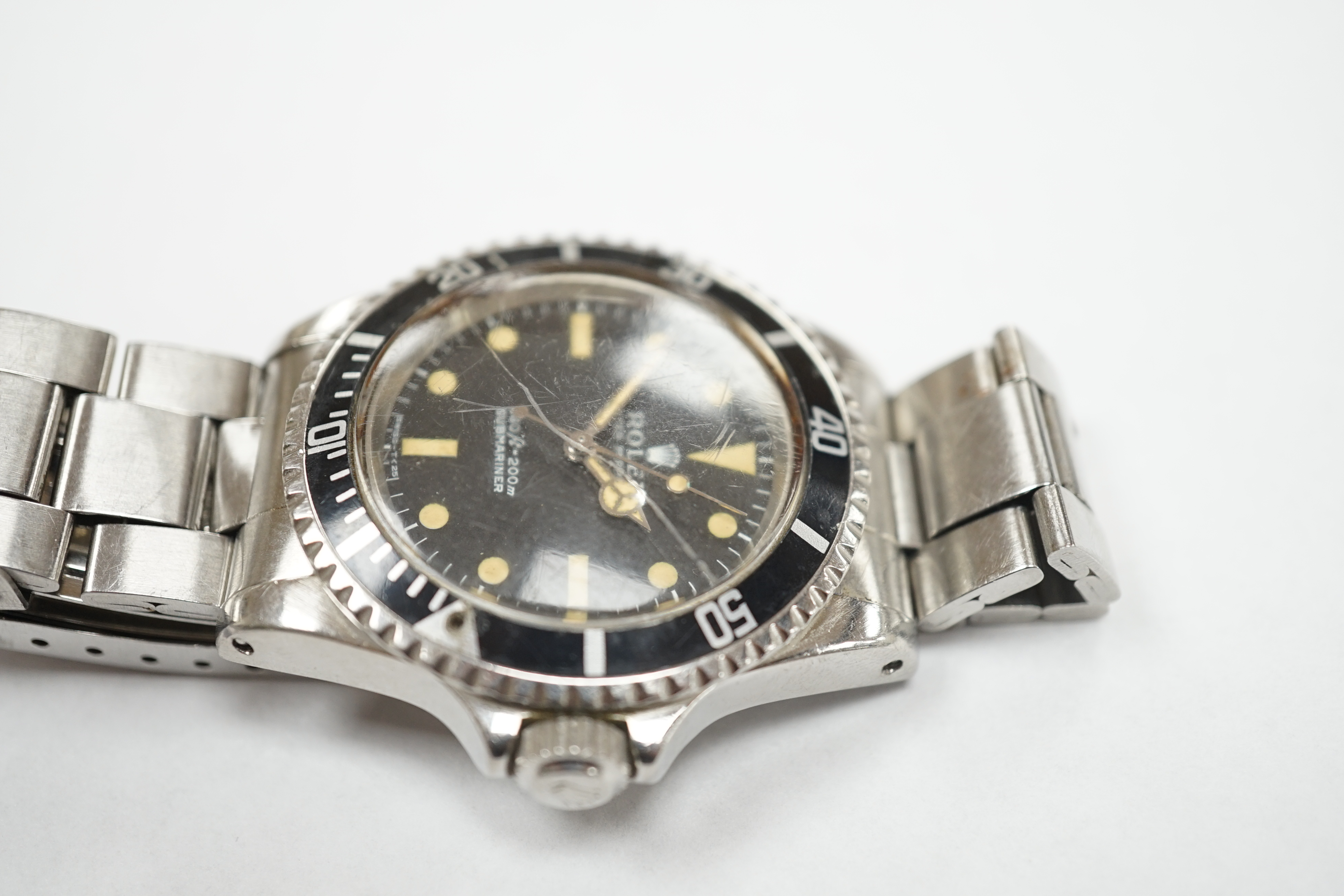 A gentleman's early 1970's stainless steel Rolex Oyster Perpetual Submariner wrist watch